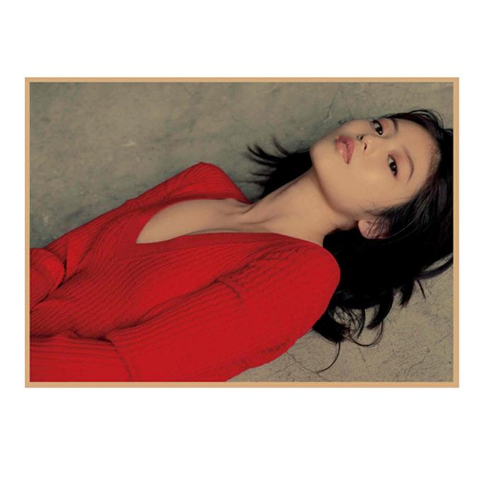 Mio Imada Retro Kraft Paper Poster - Japanese Beauty Wall Art Mural
