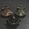 Mini Metal Incense Burner Set Retro Ornate Pagoda Fu Pouch Lotus Styles Traditional Carved Desktop Decor for Home with Gift Box 7