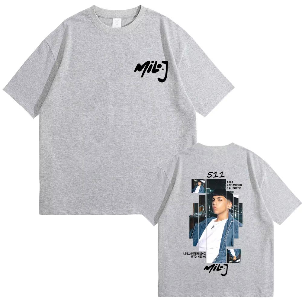 Rapper Milo J 100cotton mens shirt music Album Cover graphics oversized Short Sleeved Womens Y2k Hip Hop Streetwear Tshirt