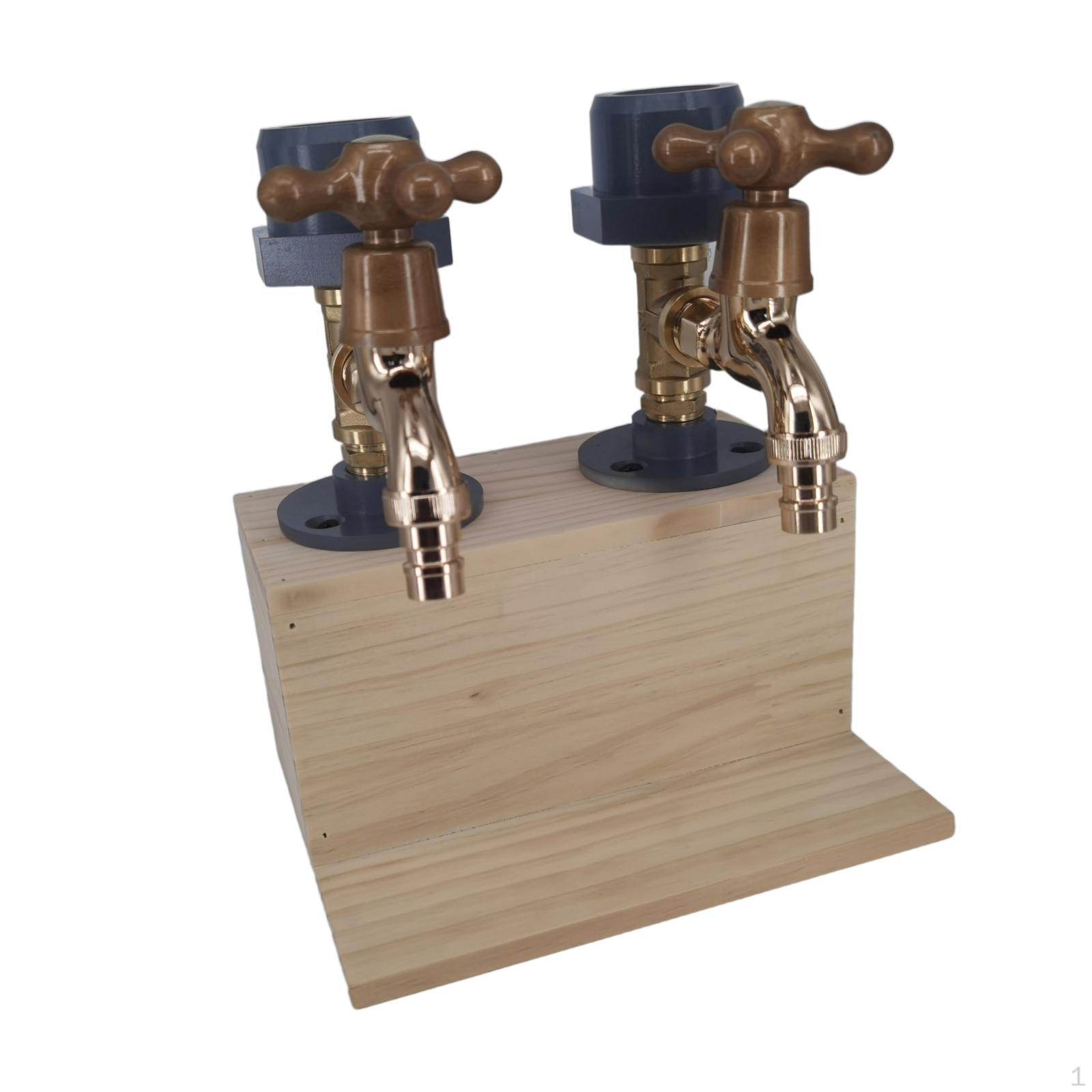 

Wood Dispenser Drinking Faucet for Father Day Party 2 Heads