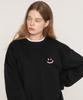 GRAVER [Unisex] Small Drawing Smile Sweatshirt_Black/Pink Logo
