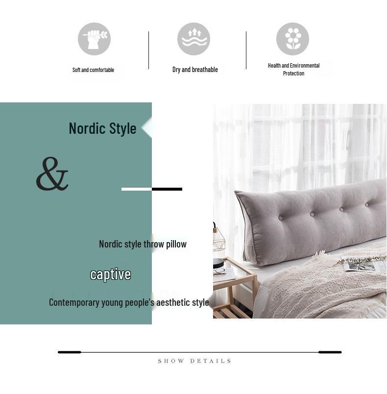 Korean Velvet Nordic Triangle Headboard Cushion: Removable, Washable, Tatami Soft Pack, Lumbar Support, Large Backrest Pillow
