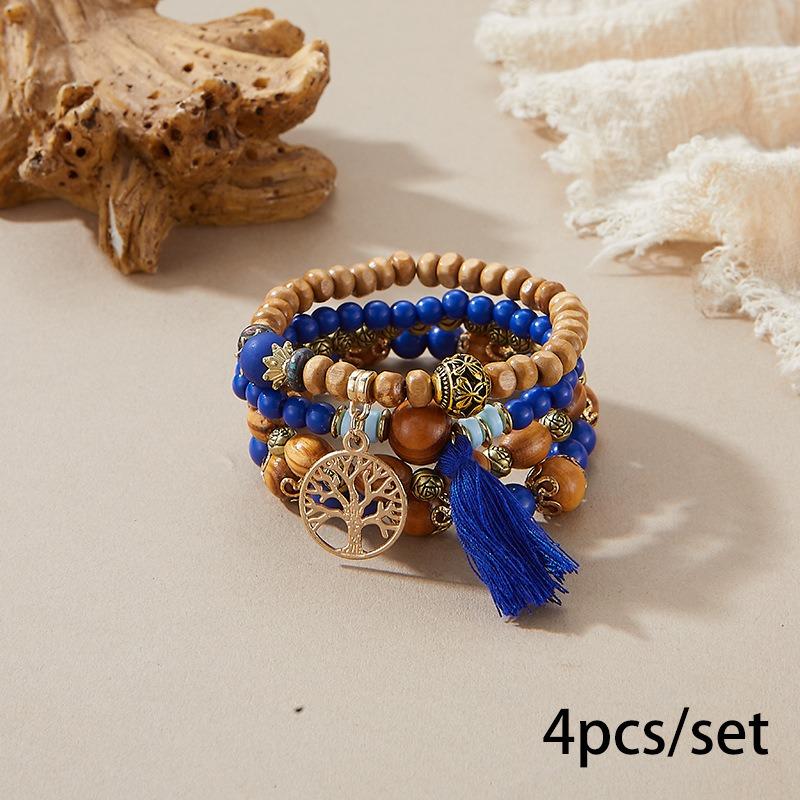 Bohemian bracelet creative tassel multi-layer beaded bracelet