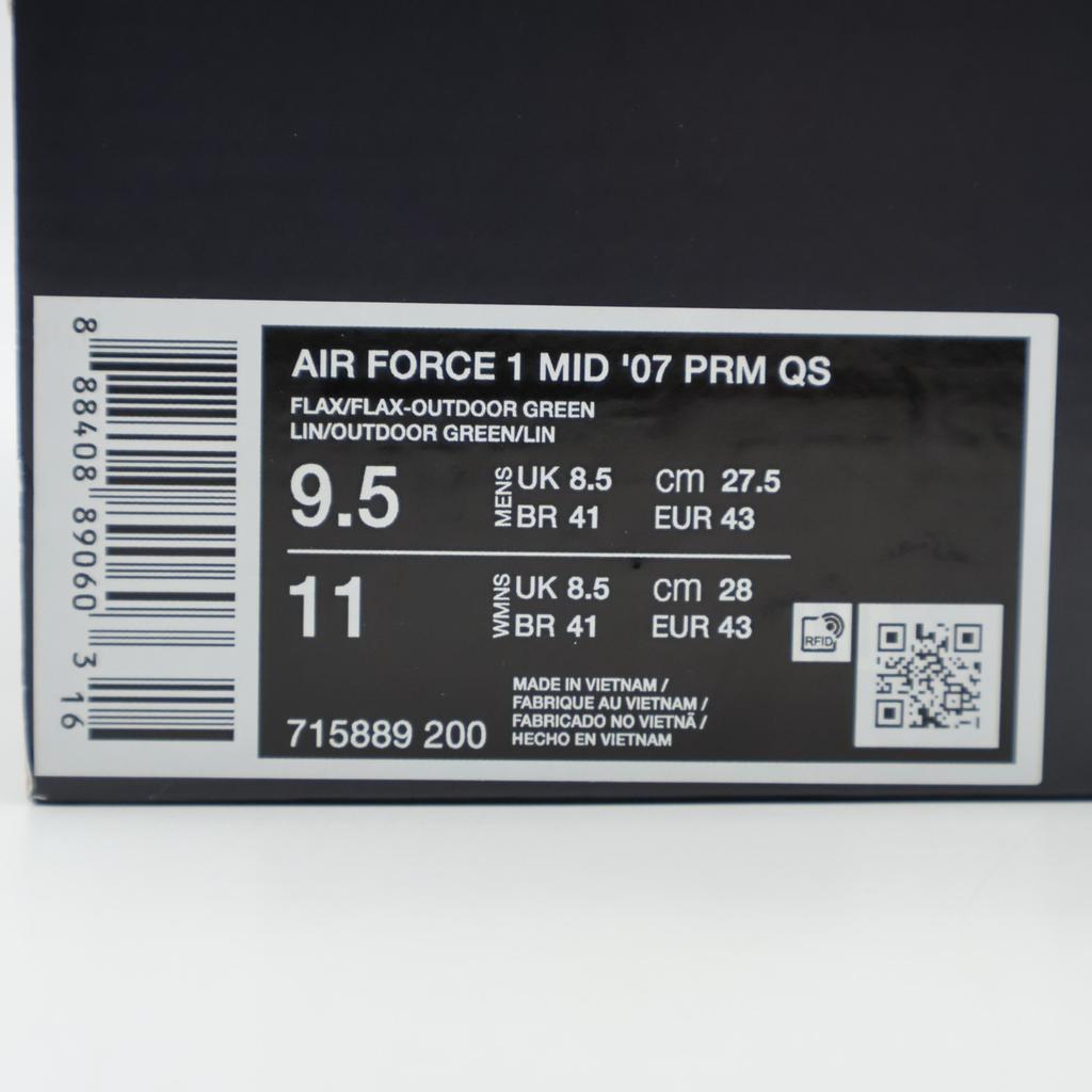 715889-200 Nike Air Force 1 '07 Mid Flax Outdoor Green 2025 (Men's)