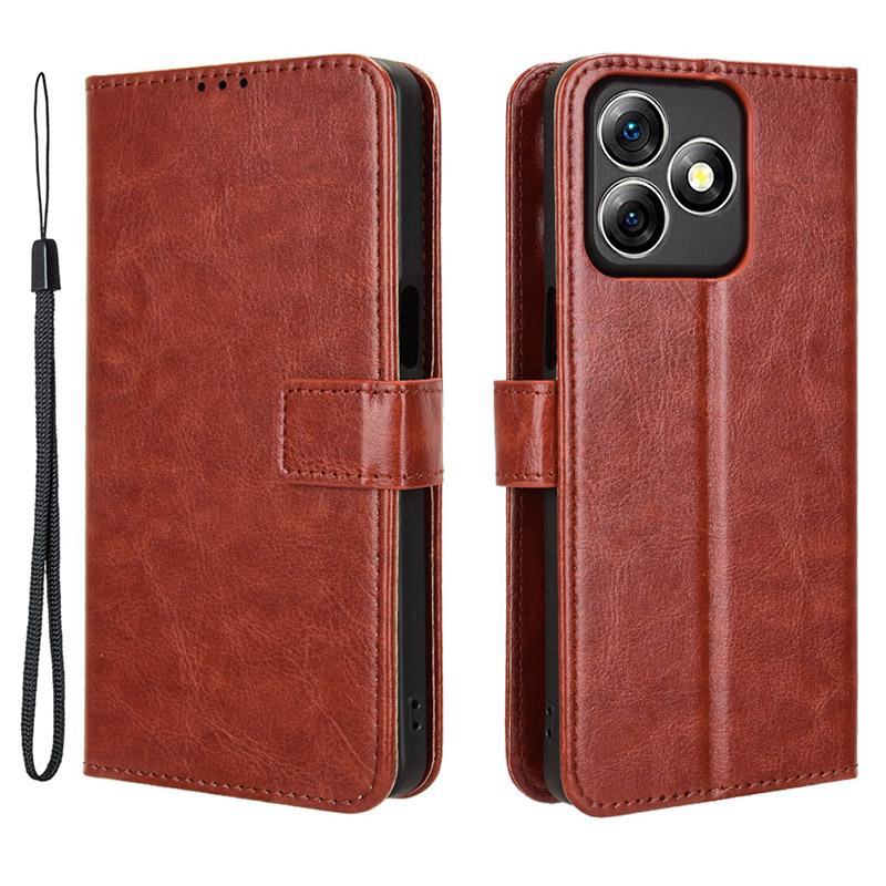 

For Ulefone Note 18 Ultra Leather Phone Case Wallet Crazy Horse Texture Brown