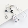 Cute Cartoon Flocking Panda Phone Lanyard  Panda Keychain Mobile Phone Chain Lovely Bag Pendant Couple Keyring