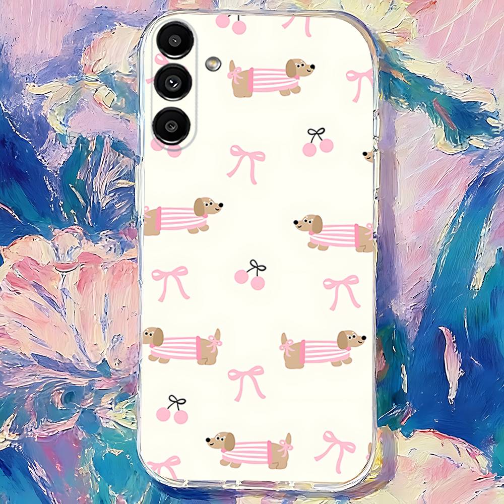 Animal Dachshund Dog Cute Shockproof Clear Case For Samsung Galaxy S30,S25,S24,S23,S20,S21,S22,S10,5G,FE,lite,PIus Cover
