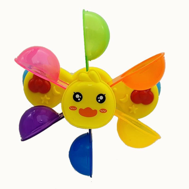 Rainbow Sucker Windmill Bath Toy Water Spray Colorful Waterwheel Interactive Fun Toy for Toddlers Baby Bath Time Play