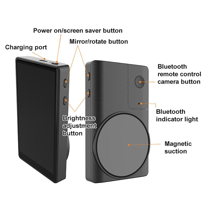 Smartphone Vlog Selfie Monitor Screen Magnetic Mobile Phone Rear Camera For Selfie Vlog Live Stream For Android Iphone 14 15 16