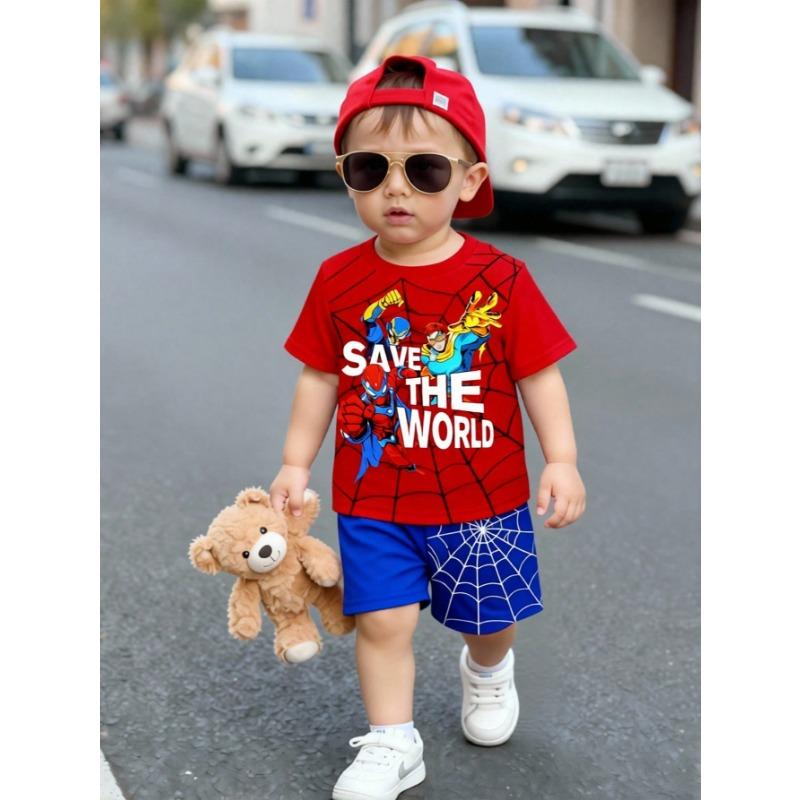 Boys' Casual Spider Web Print Short Sleeve T-Shirt