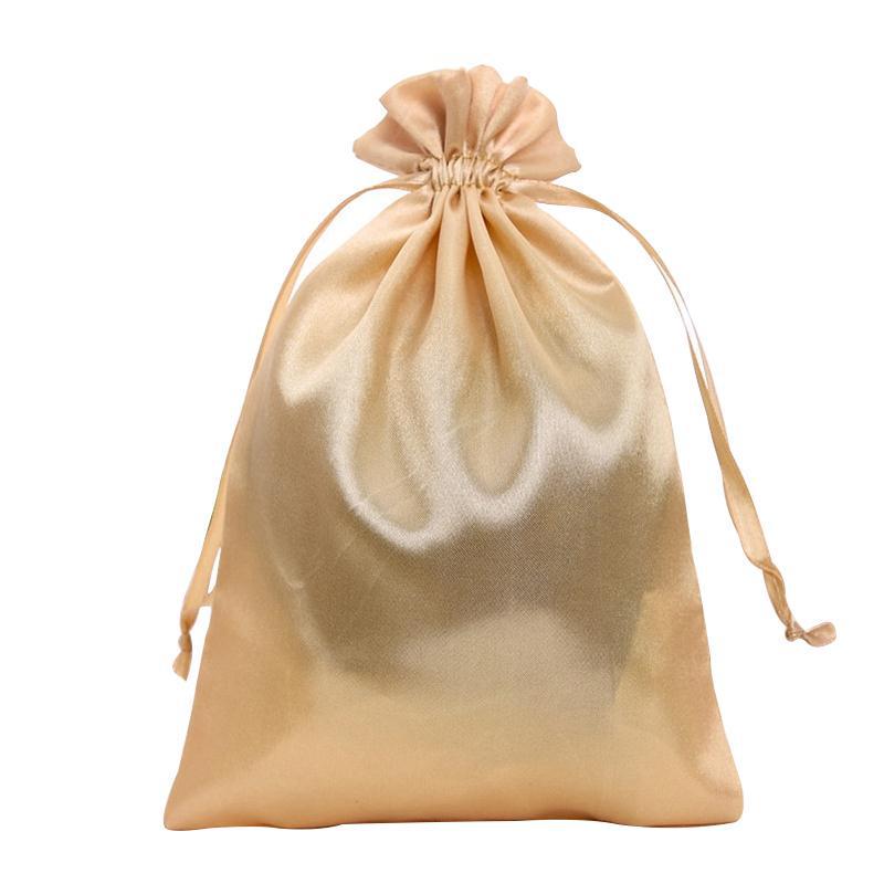 Satin Wedding Candy Jewelry Pouch - Faux Silk Drawstring Bag