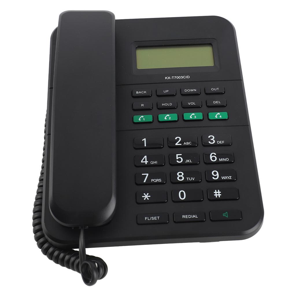 Kabelový pevný telefon 4 úrovně hlasitosti a 5 úrovní jasu LCD Identifikace volajícího HD 16bitový displej Anglický kabelový telefon