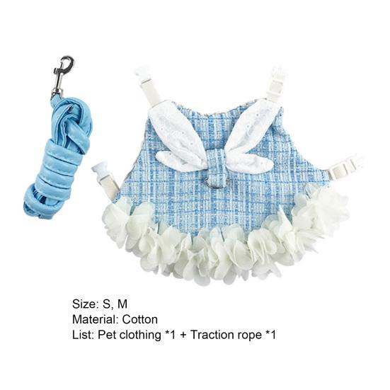 Yousheng Rabbit Clothes with Leash Rope Prevent Break Free Fashion Bunny Guinea Pig Costume Outdoor Harness Pet Supplies