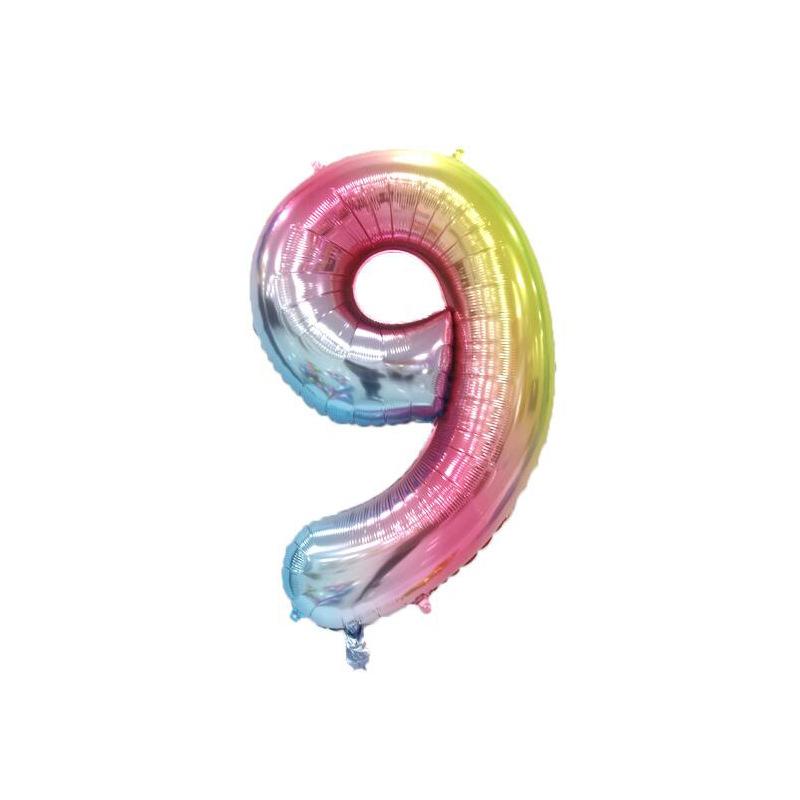 Small Digital Balloon 16-Inch Us Version Of Thin Body Decoration Birthday Party Aluminum Film Balloon Digital Balloon