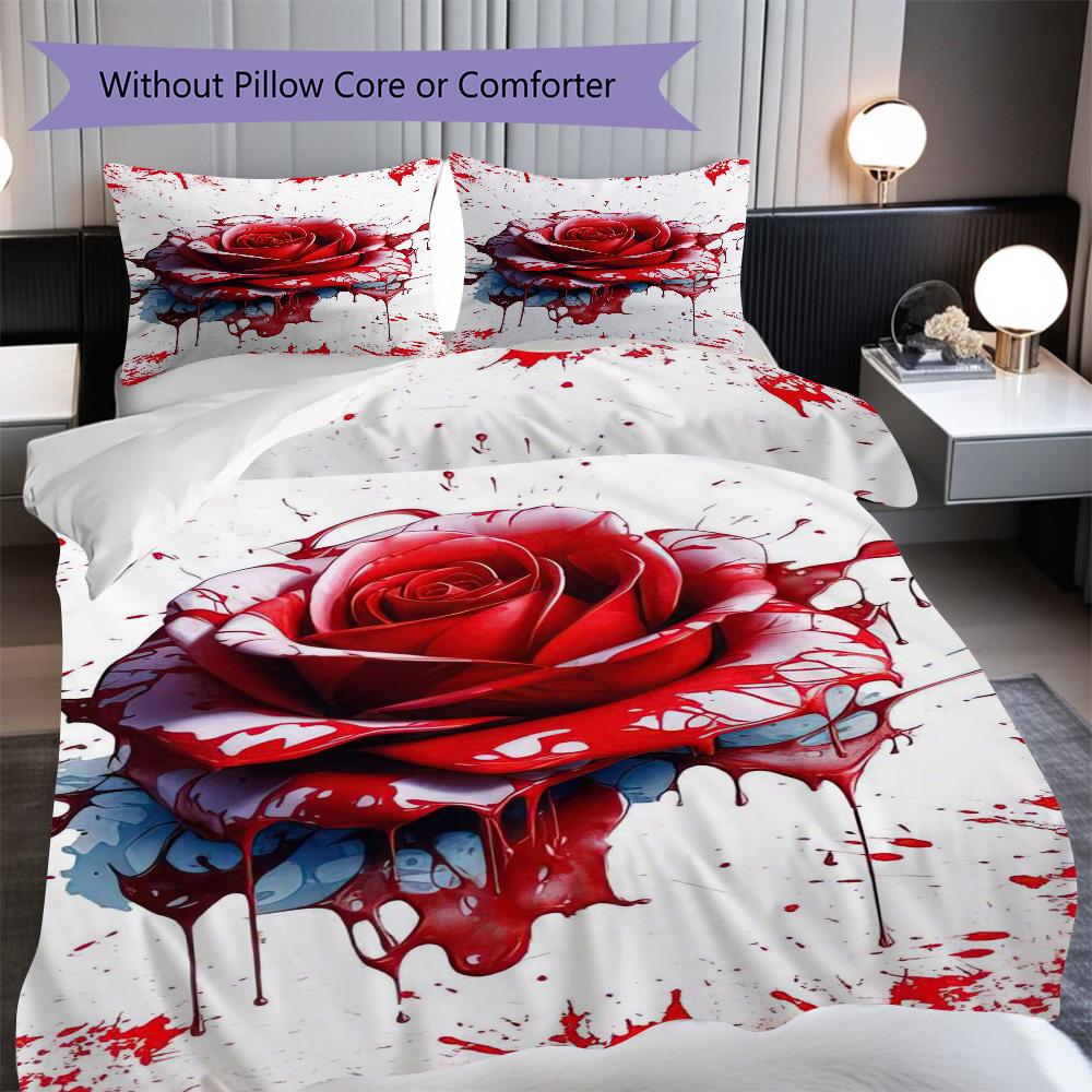 

1PC Rose pattern Bedding Quilt Set Quilt Cover Pillowcase Home Decoration Birthday Gift (1 * duvet cover + 19 * pillowcase, without core) 135x200cm