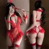 Sexy lingerie sexy suspender lace seduction hollowed out open onesie hot uniform woman