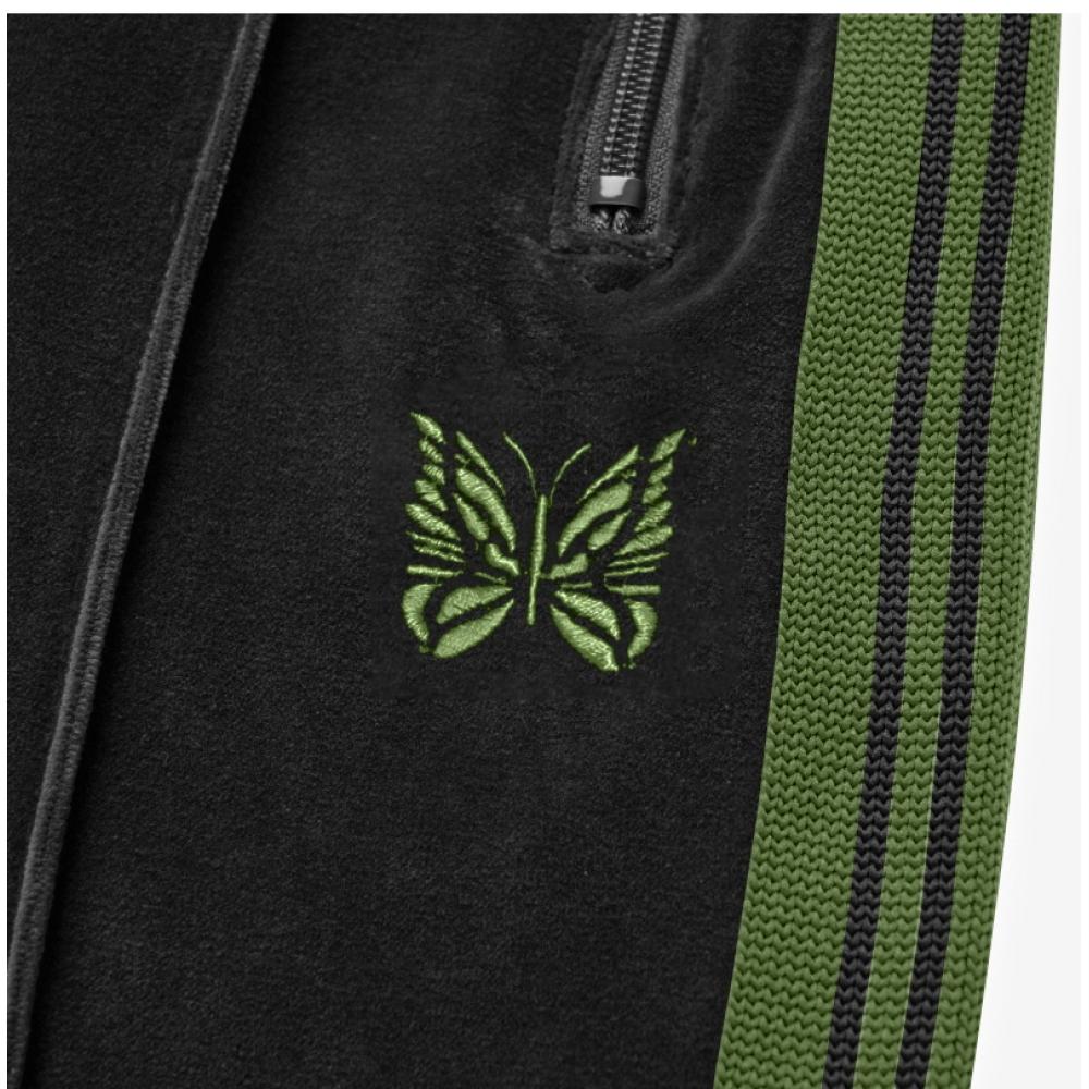 NeedleS Herren S Samt Schmale Trainingshose Lange Hose C Schwarz Rw325