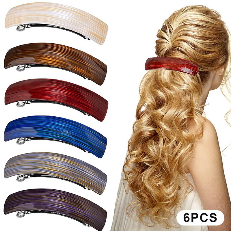 6/10 Pezzi Bellissime Linee Capelli Francesi Semplici Retrò Classiche Grandi Fermagli a Scatto Accessori per Capelli Grandi Fermagli per Capelli per Donne