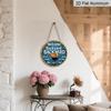 2D Flat, 1pc 7.87" Round Aluminum Sign with "Barbecue Party Beer Garden" Vintage Decorative Plaque, Yard BBQ Beer Theme Aluminum 2D Decoration Plate