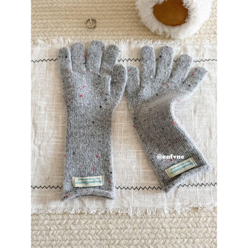 

New Outdoor Cold Proof Gloves with Wool Couple Style Touch Screen Function for Five Fingers One Size