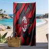 מגבת חוף מודפסת AC Milan, מגבת רכה מתייבשת במהירות, שמיכת חוף מלבנית גדולה ניידת לנסיעות, בריכה