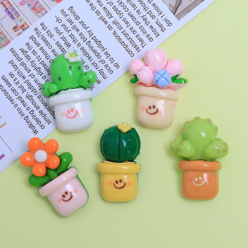 Cute Cartoon Plant Pot Resin Shoe Buckle & DIY Jewelry Hair Clip Accessories.