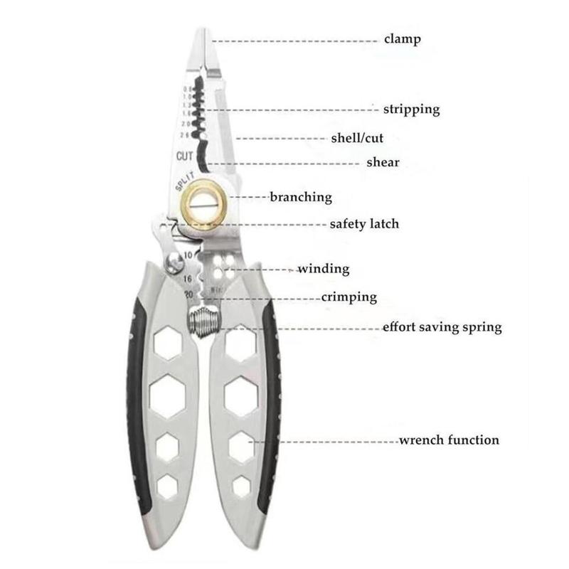 7-inch Wire Stripper, Multi-purpose Wire Stripping Pliers, Wire Stripper And Crimping Tool,