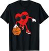 Valentines Day Basketball Heart Playing Basketball T-Shirt