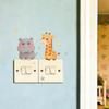Cartoon Cute Animal Bedroom and Dining Room Background Switch Decoration Stickers