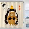 Artistic Cat Shower Curtain Set Iconic Wave Design Waterproof Bathroom Shower Curtain Japanese Art Style Print Bold Home Decor