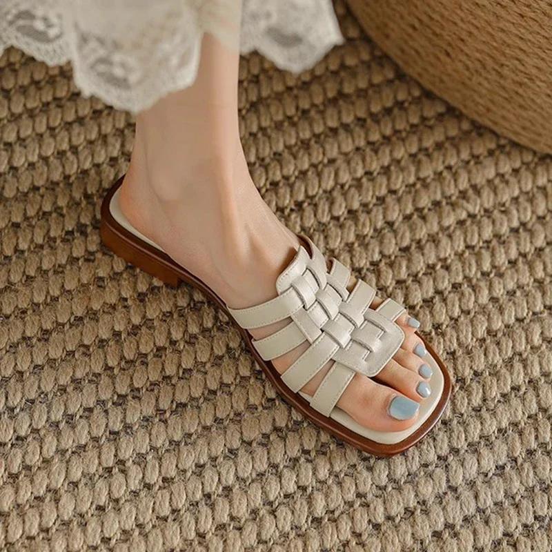 

Women s Slippers Flats New Shoes Casual Woman Sandals 2025 Summer Beach Flip Flops Walking Sides Dress Mujer Zapatillas 40 бежевый