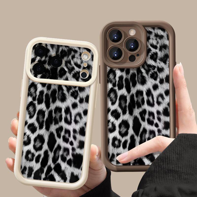 Snow Leopard Print Soft TPU Phone Case For iPhone Air 16e 17 16 15 14 Pro Max 13 12 Pro 15 16 14 Plus Shockproof Silicone Cover