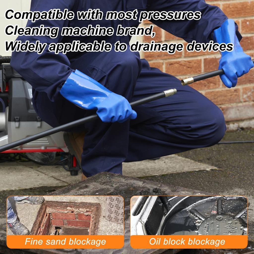 6Pcs Sewer Jet Nozzle Kit 5000PSI Max Stainless Steel Sewer Cleaning Jetter Nozzle Durable 1/4inch NPT Pipe Connecting Nozzle