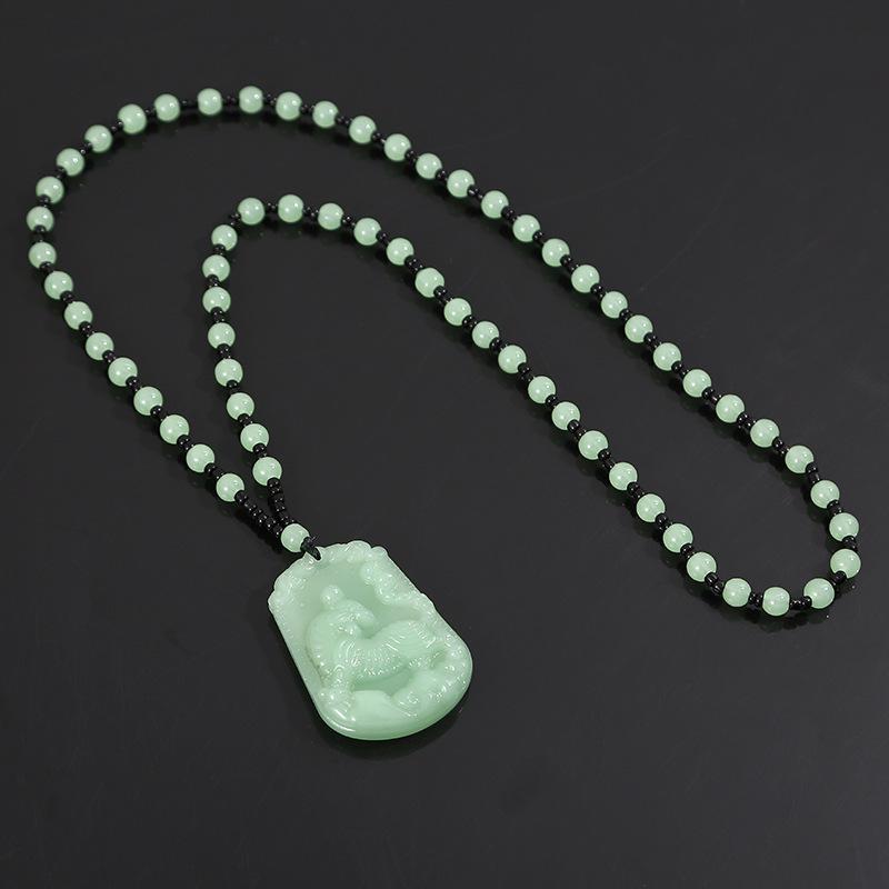 Светло-зеленый кулон-талисман со знаком зодиака из имитации нефрита Хэтянь