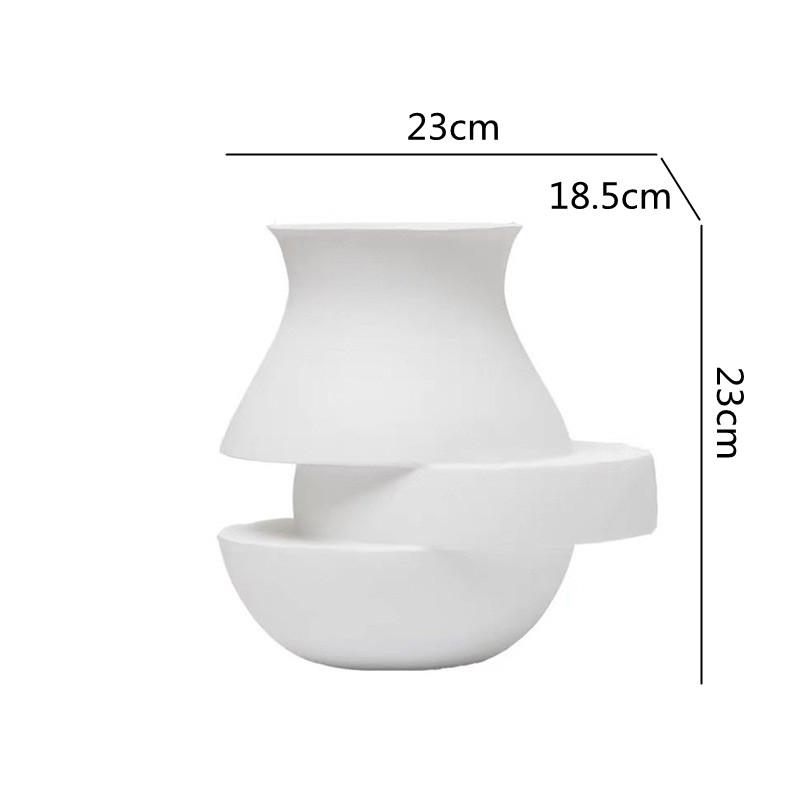 

Абстрактна Геометрична Чорно-Біла Каскадна Ваза Смола Вази Художні Прикраси Аксесуари для Квіткової Композиції Домашній Декор