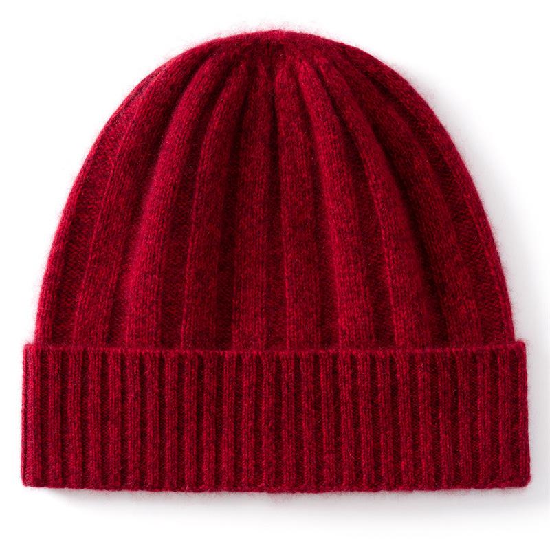 Cashmere Autumn and Winter New Cashmere Blended Pit Strip High Elasticity Simple Warm Ear Protection Cold-proof Cashmere Cap