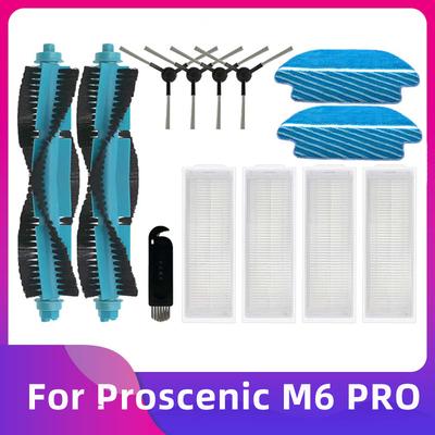 Proscenic M6 PRO Robot Süpürge İçin Uygun Ana Fırça Yan Fırça Hepa Filtre Mop Pedi Yedek Parça Aksesuarları