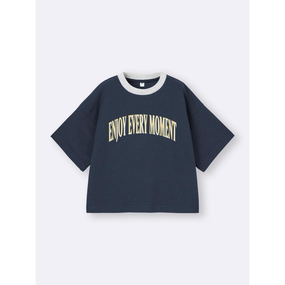 Gu By Uniqlo Kids  Unisex  Dry Waffle Boxy Tee  5 Minute Sleeve 