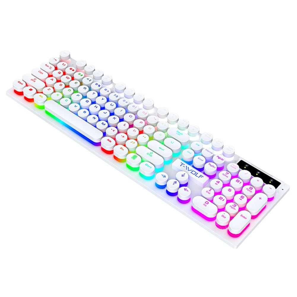 

104Keys Shadow Mechanical Feeling Cool Lighting Desktop Computer Laptop Esports Game Illuminated Wired Keyboard білий
