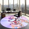 Huntrix (222) Round Office Rug Decorative Floor Rug for Office Bedroom Living Room and Home Space