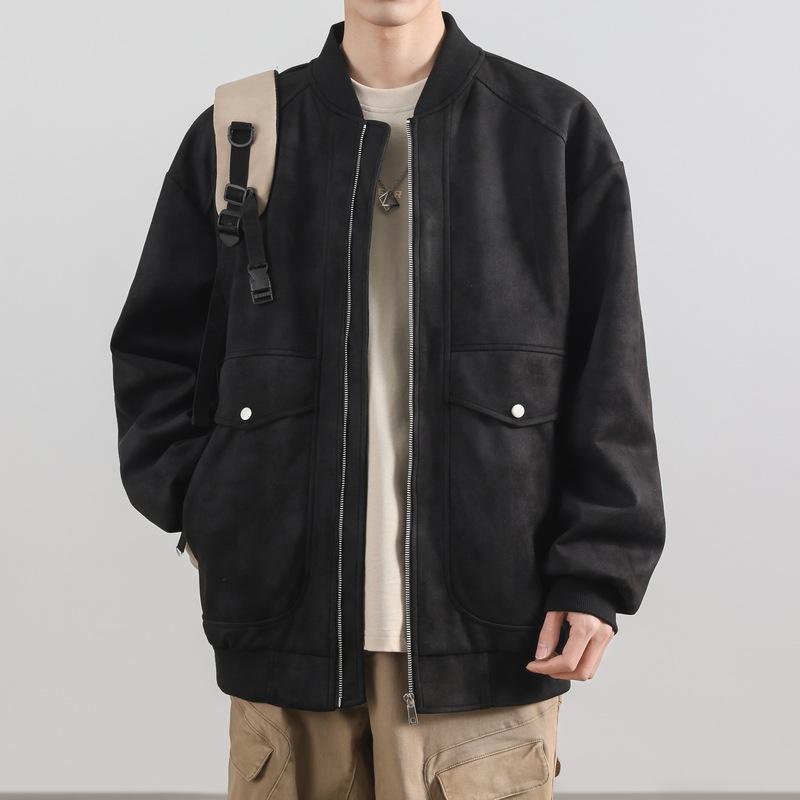 Spring New Jacket Loose Work Jacket Trendy Leather Jacket Outdoor Waterproof Leather Jacket Men Motorcycle Suit