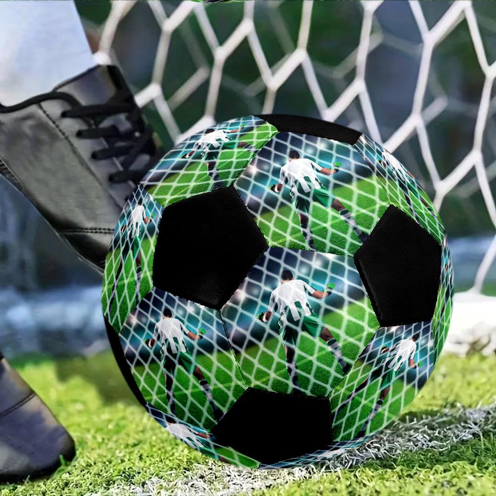 Soccer Goalkeeper Action Customizable Photos Size 5 Soccer Football Machine-Stitched Indoor/Outdoor Training and Matches Perfect for Customized Gifts