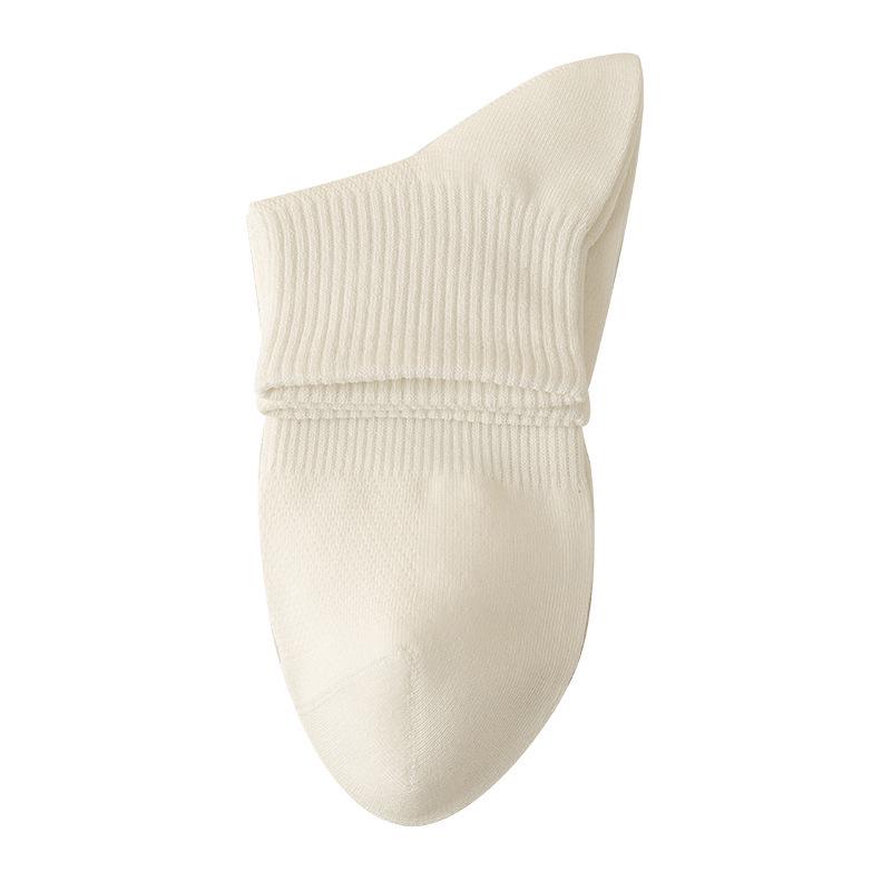 Pánské prodyšné ponožky střední délky z čisté bavlny - Odolné proti zápachu, protiskluzové, odvádějící pot, tenké, bezešvé šití, zesílené.