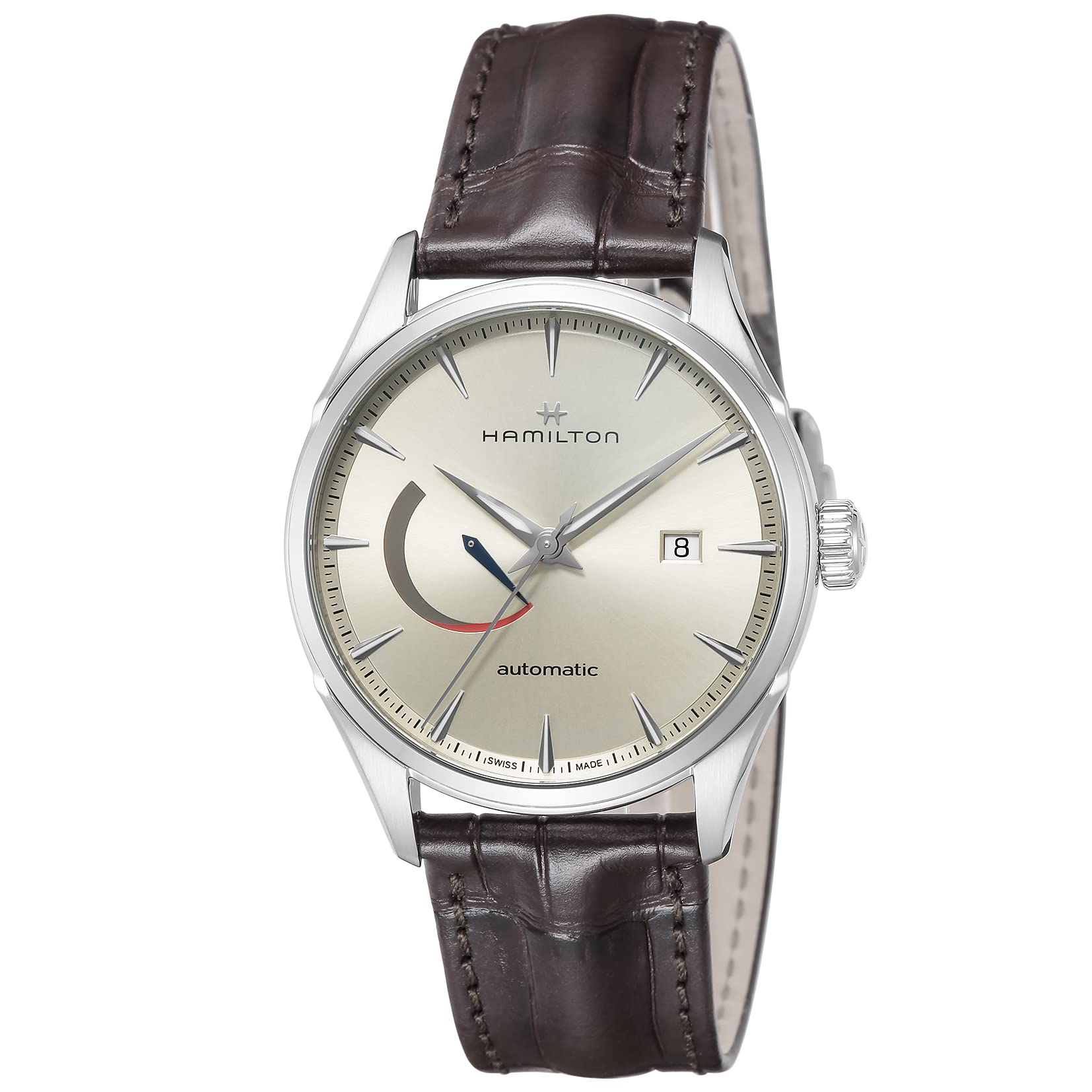 

[Hamilton] Годинник Jazzmaster, циферблат кольору слонової кістки, нержавіюча сталь, сапфірове скло, автоматичний завод, 5 ATM, водонепроникний, 42 мм, швейцарський годинник H32635521 Чоловічий