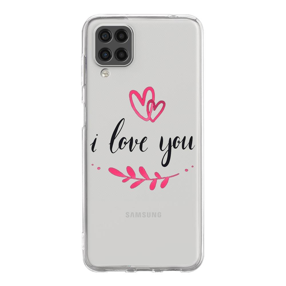 Phone Case For Samsung A13 A33 A35 A55 A73 A53 A23 A51 A71 A21S A12 A31 A41 A05s A03S A15 A25 A32 5G Cover I Love you Pink Heart