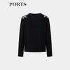 PORTS Women's V-Neck Hollow-out Knit Sweater