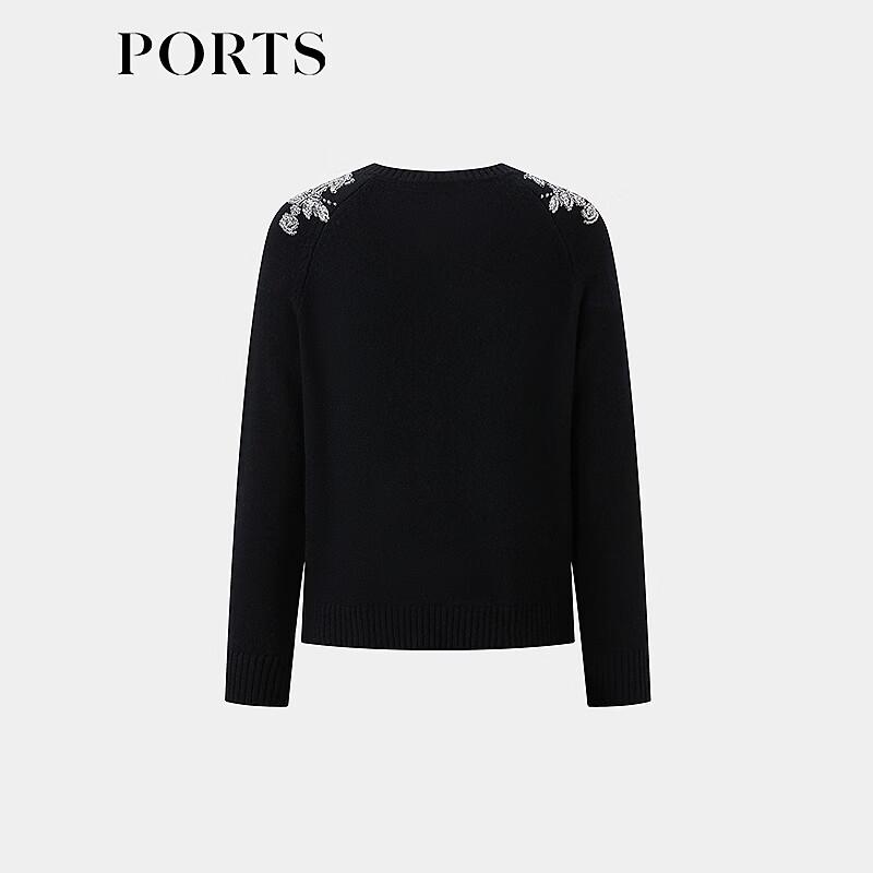 PORTS Women's V-Neck Hollow-out Knit Sweater