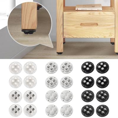 4pcs Pulley Furniture Casters Wheels Self Adhesive Type Mute Ball Universal Wheel Strong Load-bearing 360° Rotation
