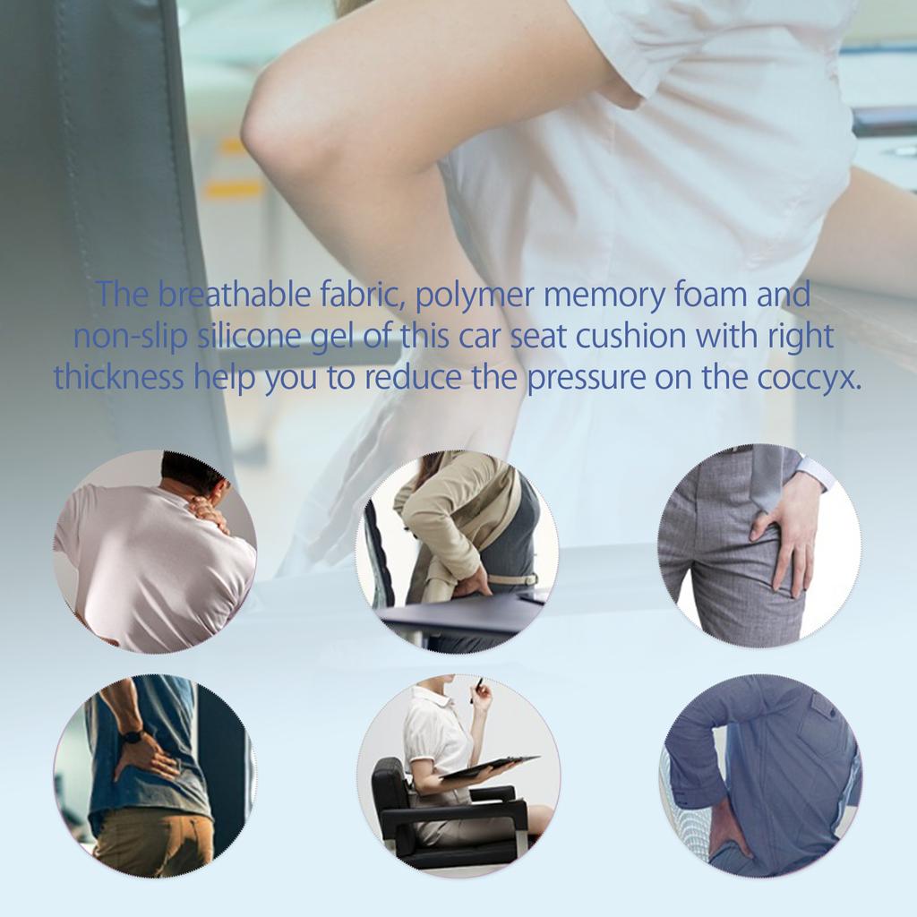 Atmungsaktives Stoffpolymer, tragbarer Memory-Schaum und rutschfestes Silikongel-Autositzkissen, Schaumstoff-Sitzkissen für Autos