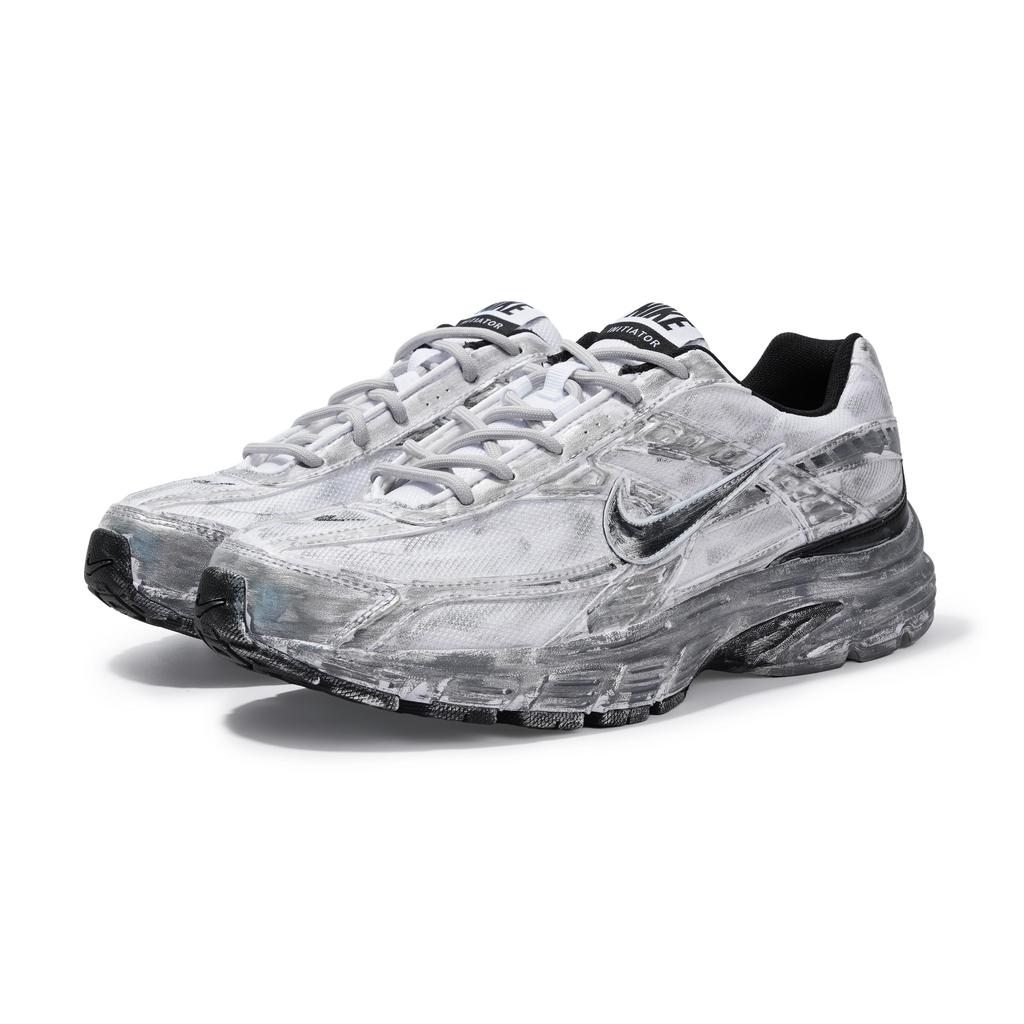 Nike Initiator Abriebfest Niedrig geschnitten Freizeit Stadtwanderung Laufschuhe Herren Schwarz Grau 394055-100(Team1141S-BOX)